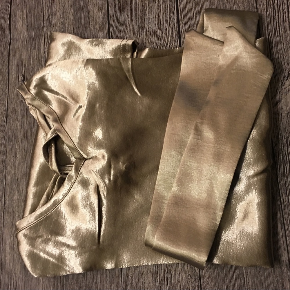 🌟🌟Sexy Light Bronze V Cut Silk Midi Dress🌟🌟 - Picture 8 of 8